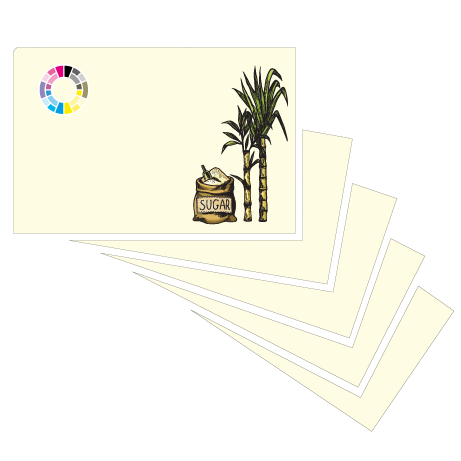 Visitenkarte aus Zuckerrohr | 8,5 cm x 5,5 cm | einseitig bedruckt